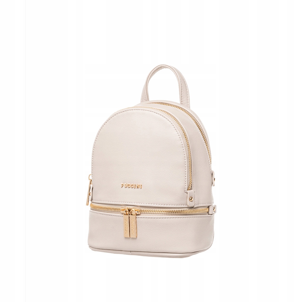 Malý Dámský Batoh Béžový Městský Puccini Elegantní Úhledný Zlatý Lehký Módní