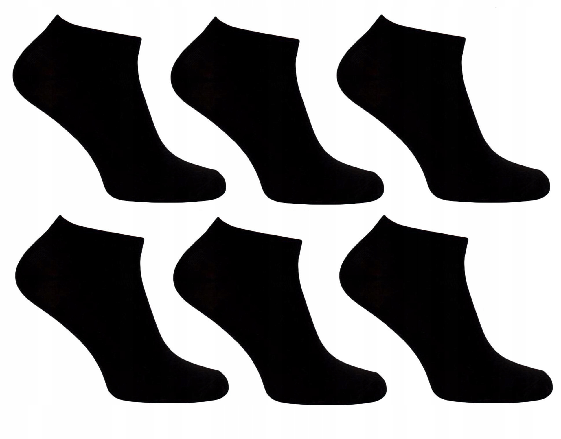 

6x Czarne Stopki damskie Bawełna skarpetki 38-41