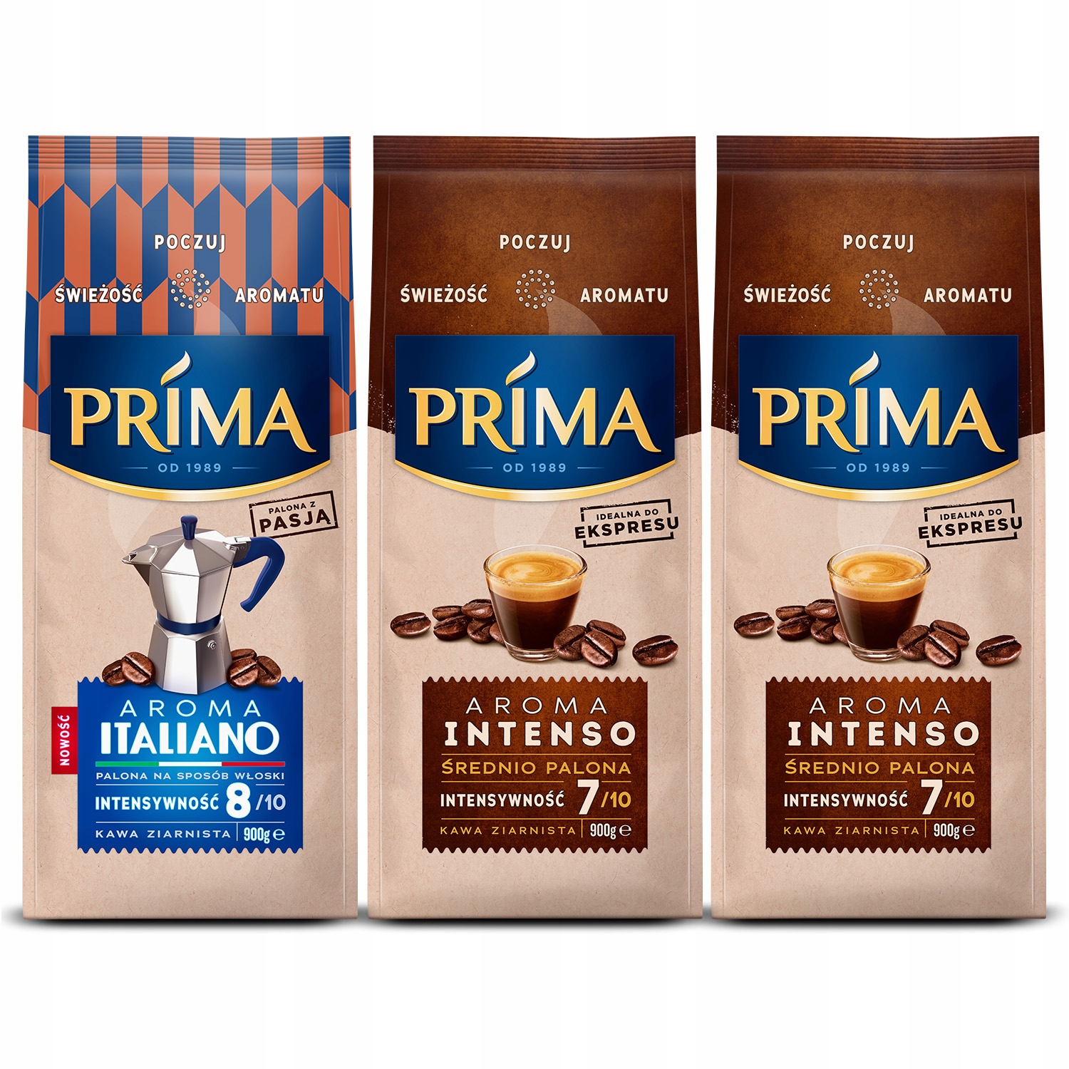 Kawa ziarnista Prima Aroma Intenso Aroma Italiano 3x 900g mix kaw