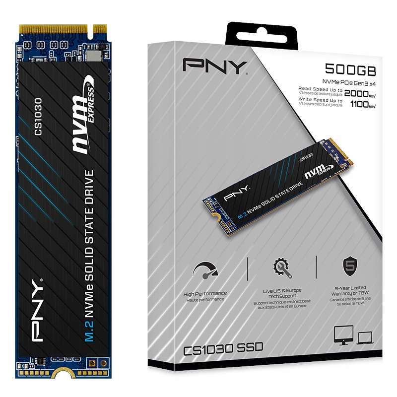 rychlý Ssd disk 500 Gb M.2 NVMe PCIe Gaming Pny