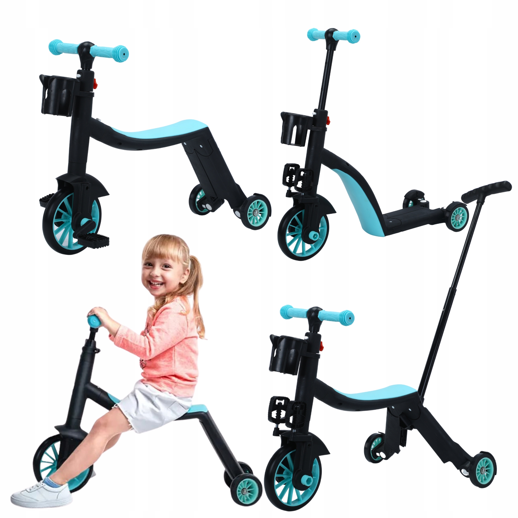 Hulajnoga balansowa Rowerek trójkolowy Biegowy Jeździk Pchacz 8W1