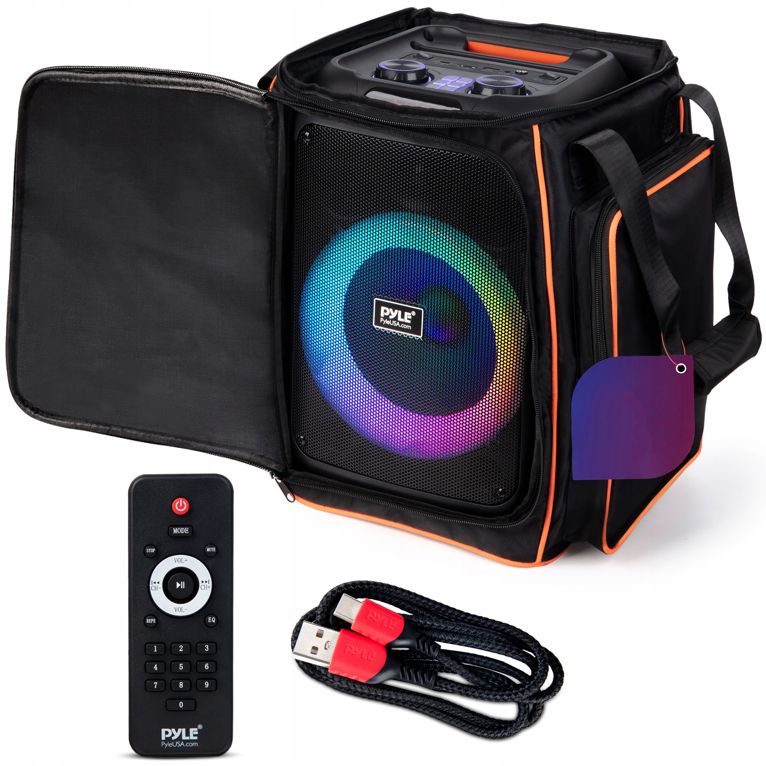 Głośnik Przenośny Led Funkcja Bluetooth Torba Pilot Partybox