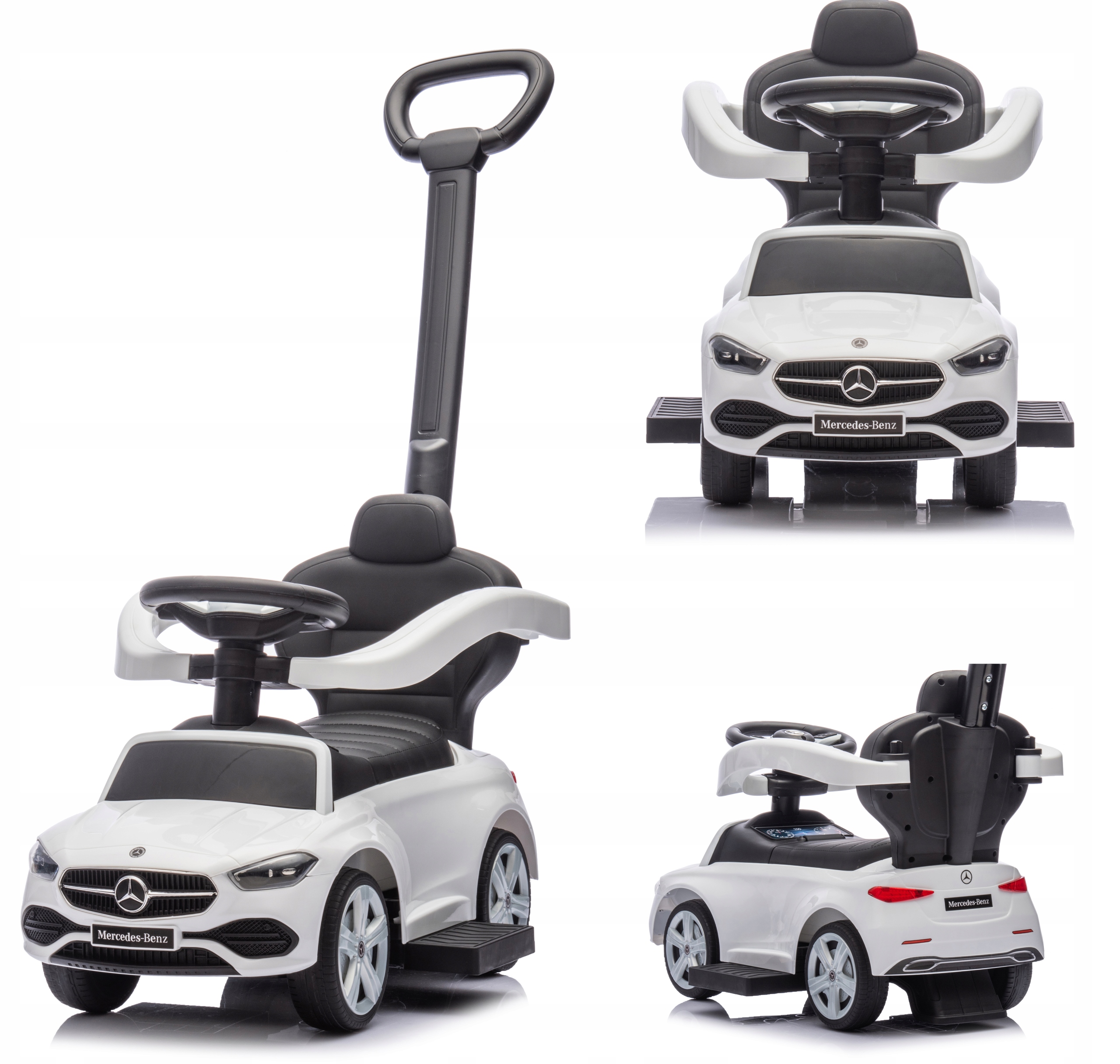 Jeździk Mercedes C-class Skóra Sterowany Koła Nierysujące Podłóg