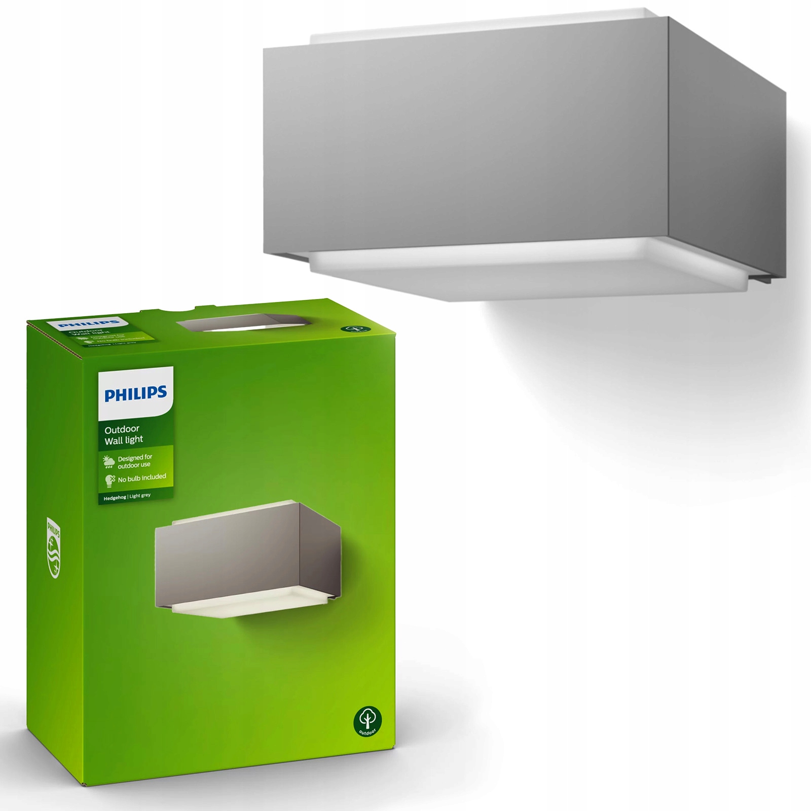 Venkovní nástěnné svítidlo Zahradní fasádní lampa E27 Led Philips Hedgehog Šedá