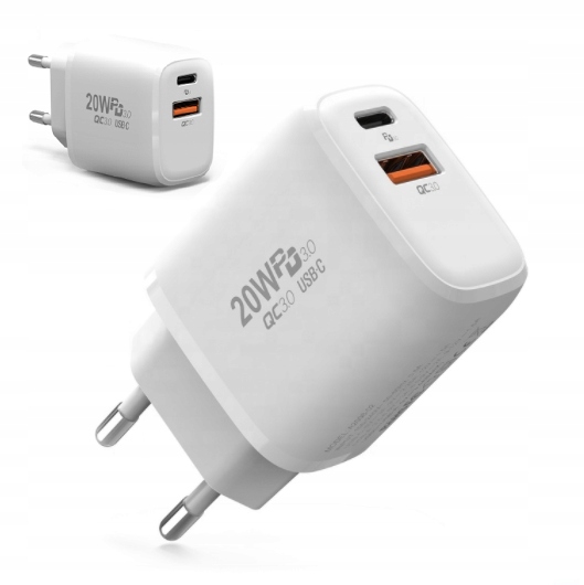 ŁADOWARKA SIECIOWA KOSTKA 20W USB-C USB do telefonu iPhone Fast Charging