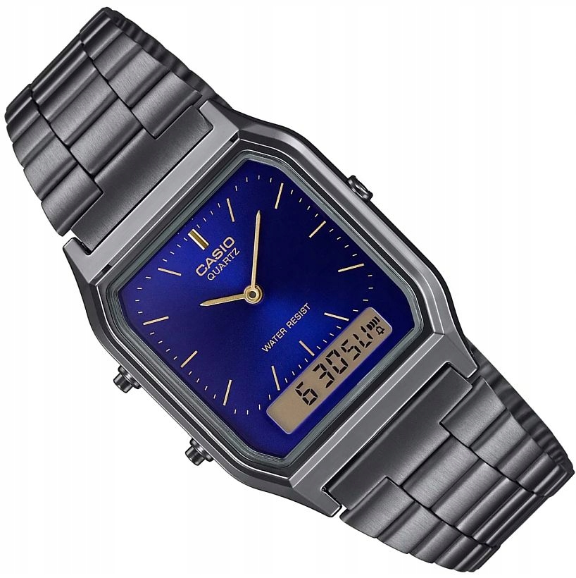 Hodinky Casio Vintage Casio AQ-230EGG-2AEF Retro Klasik Šedo-modré