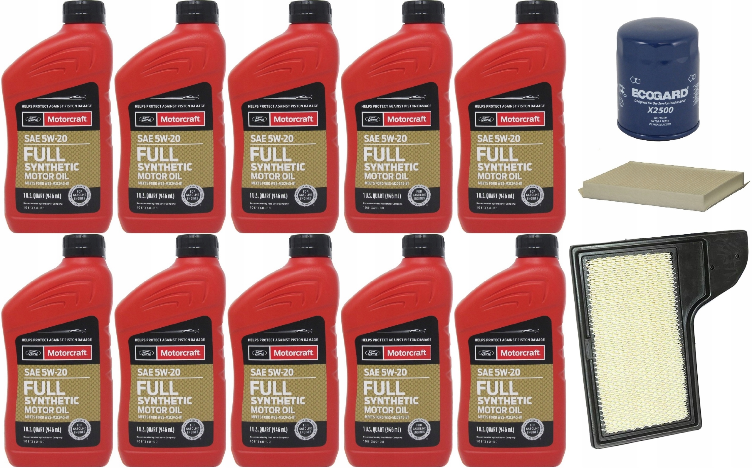 MOTORCRAFT 5W20 9,5L + FILTRY MUSTANG 5,0 18-2022