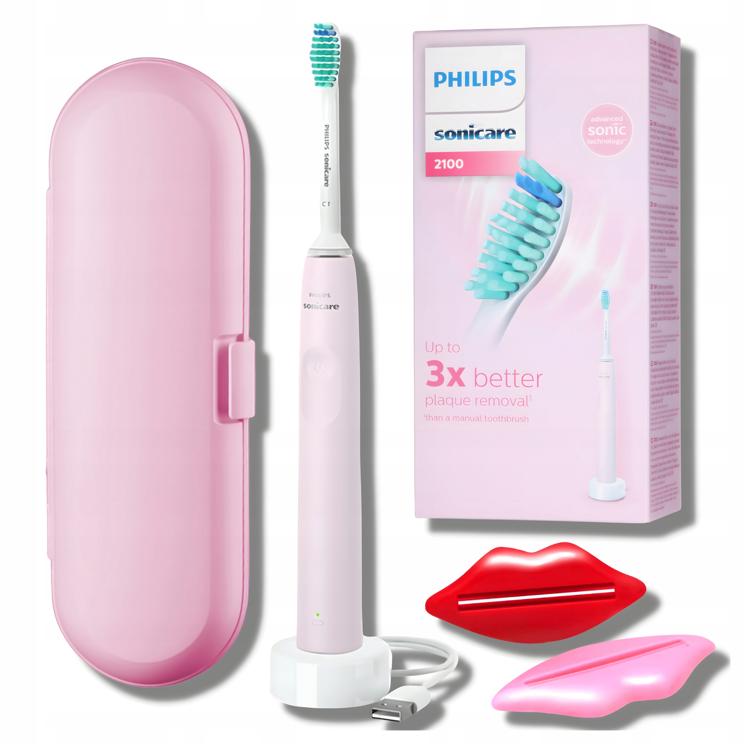 Szczoteczka Soniczna do Zębów Philips Sonicare Hx3651/11 Różowa, Zestaw