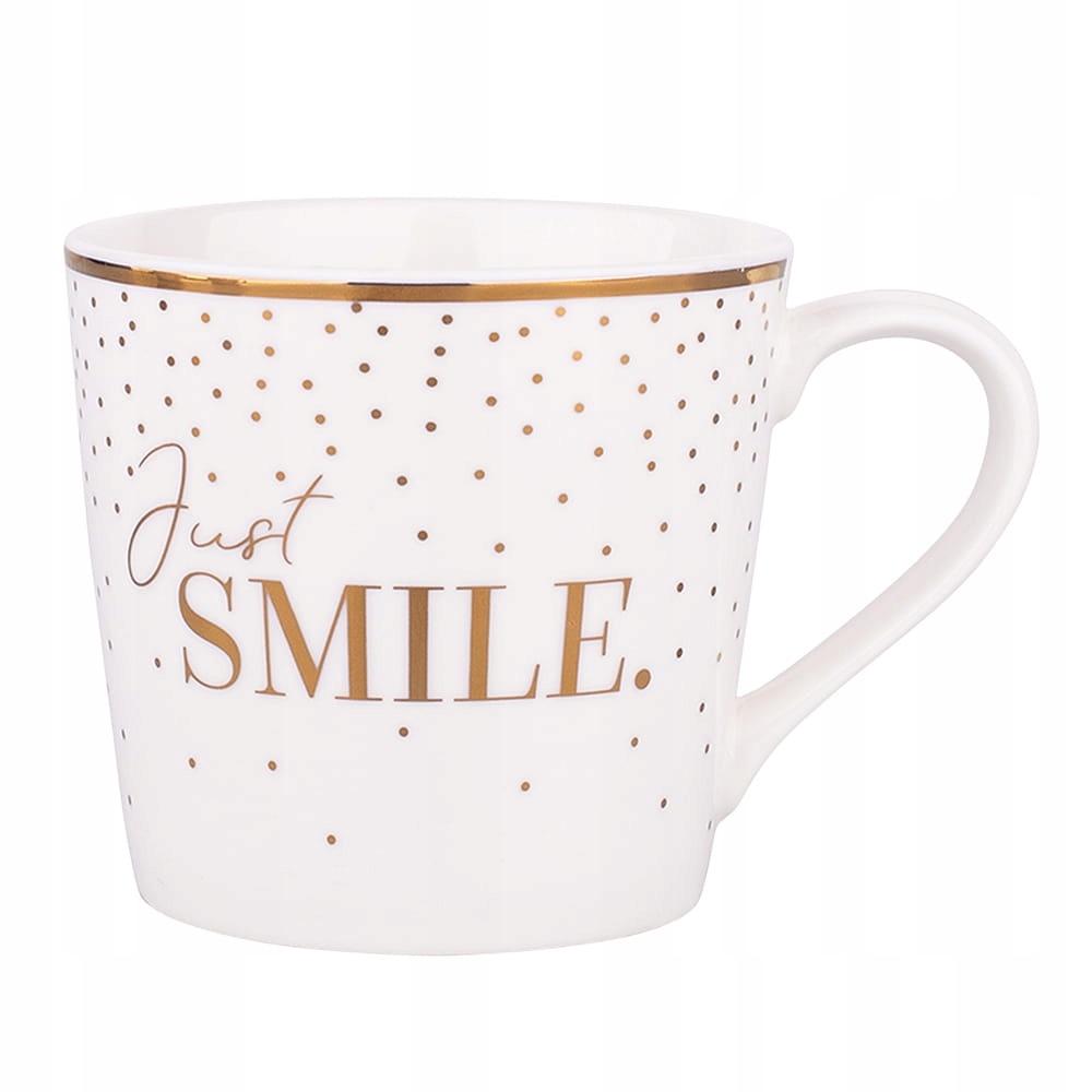 

Kubek Porcelanowy Duży Biały Just Smile 350 ml