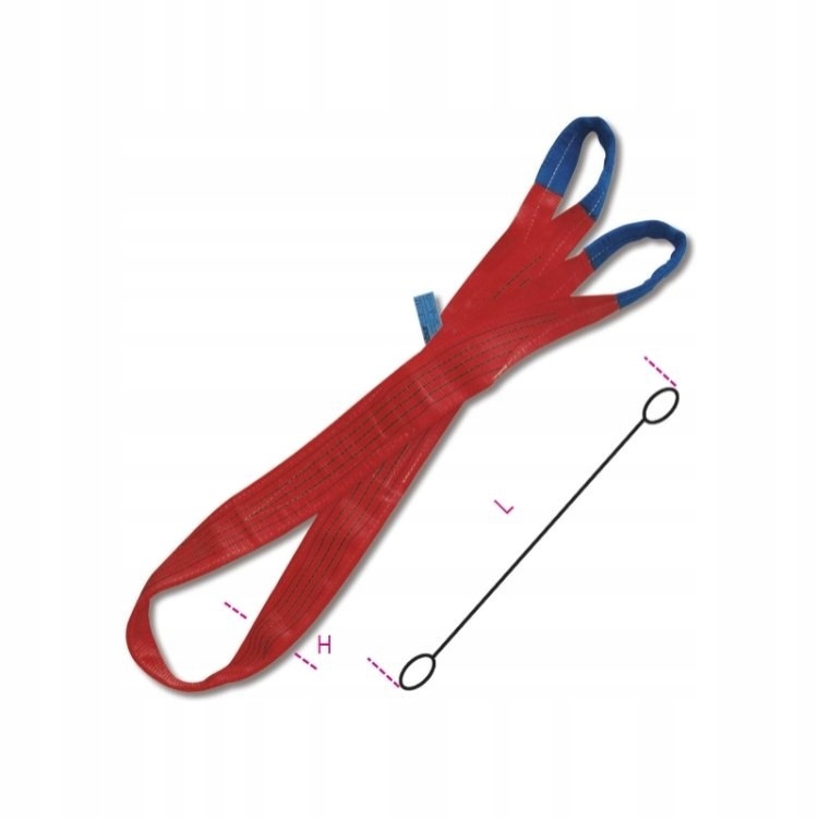 Zawiesie pasowe 3m, WLL 5t Robur Długość maksymalna 3 m