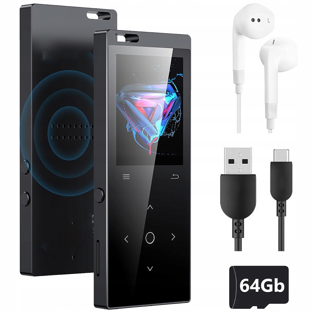 ODTWARZACZ MP4 BLUETOOTH DYKTAFON 64GB LCD EBOOK+SŁUCHAWKA