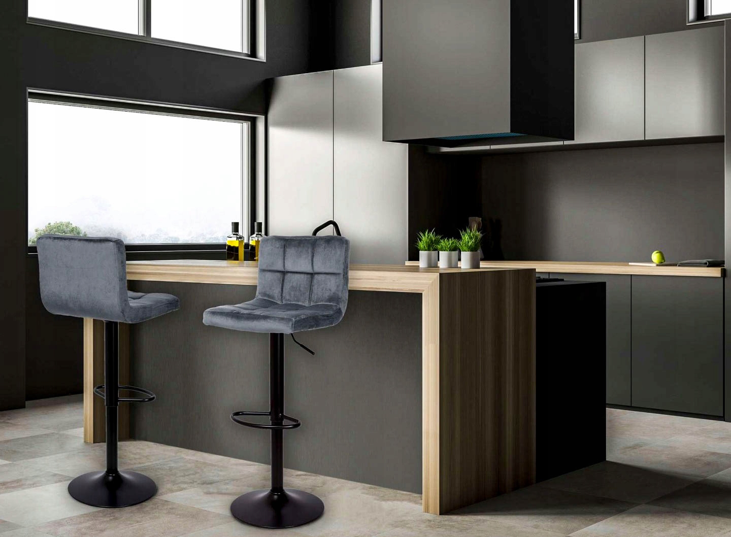 HOKER KRZESŁO BAROWE OBROTOWE PIKOWANE REGULOWANE Materiał siedziska tkanina