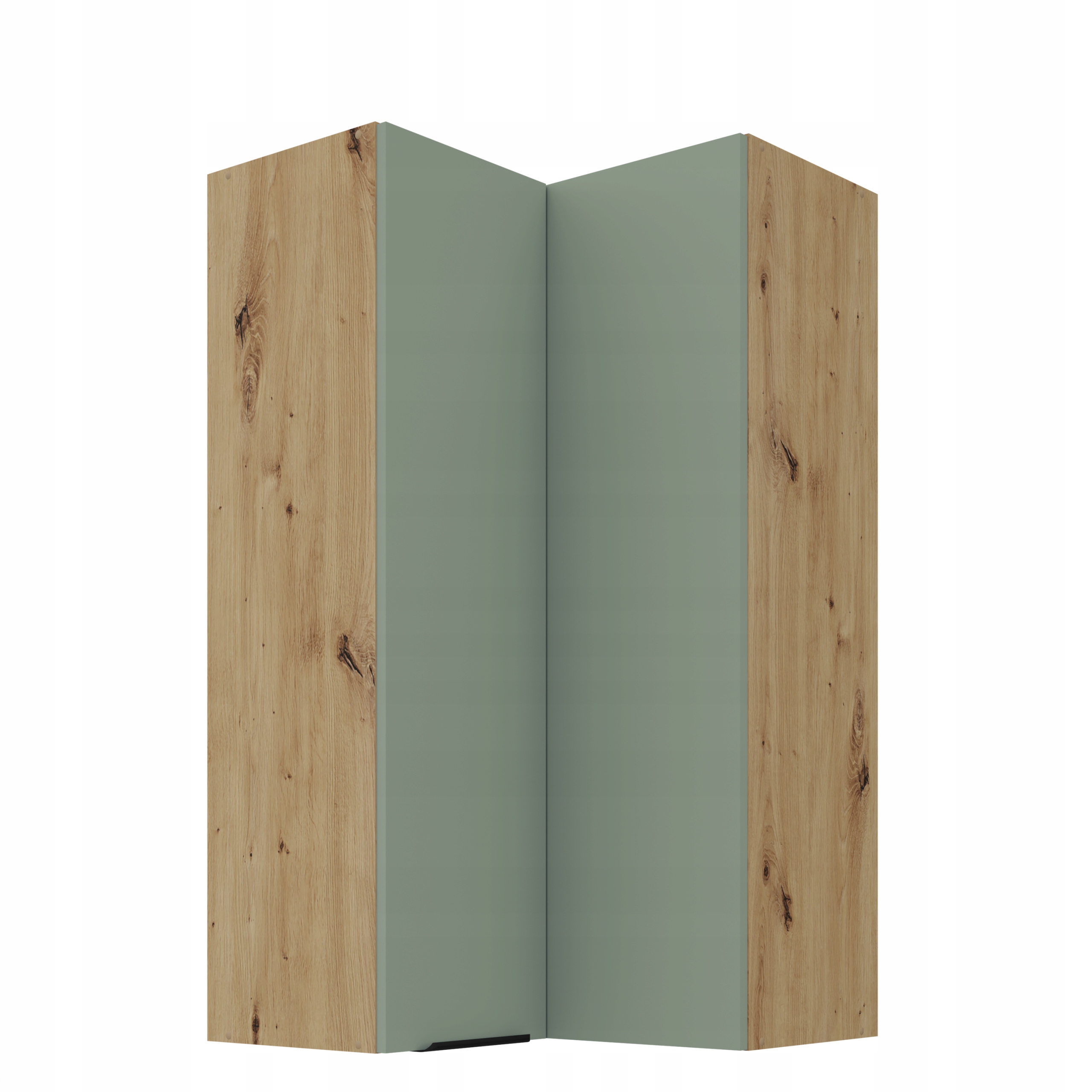 Závěsná kuchyňská skříňka, vysoká rohová skříňka 60 x 60 cm Aquamarine matná