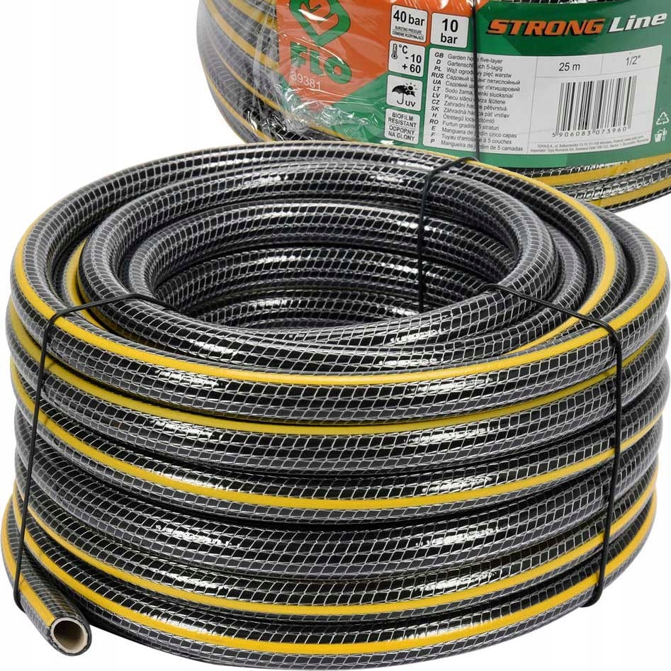

Wąż ogrodowy 5-WARSTWOWY 1/2" 25m Strong Line