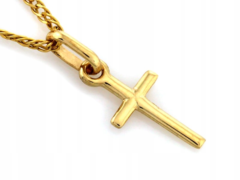 Elegantní zlatý křížek na řetízek 585 14k bez kamenů 0,35g jako dárek