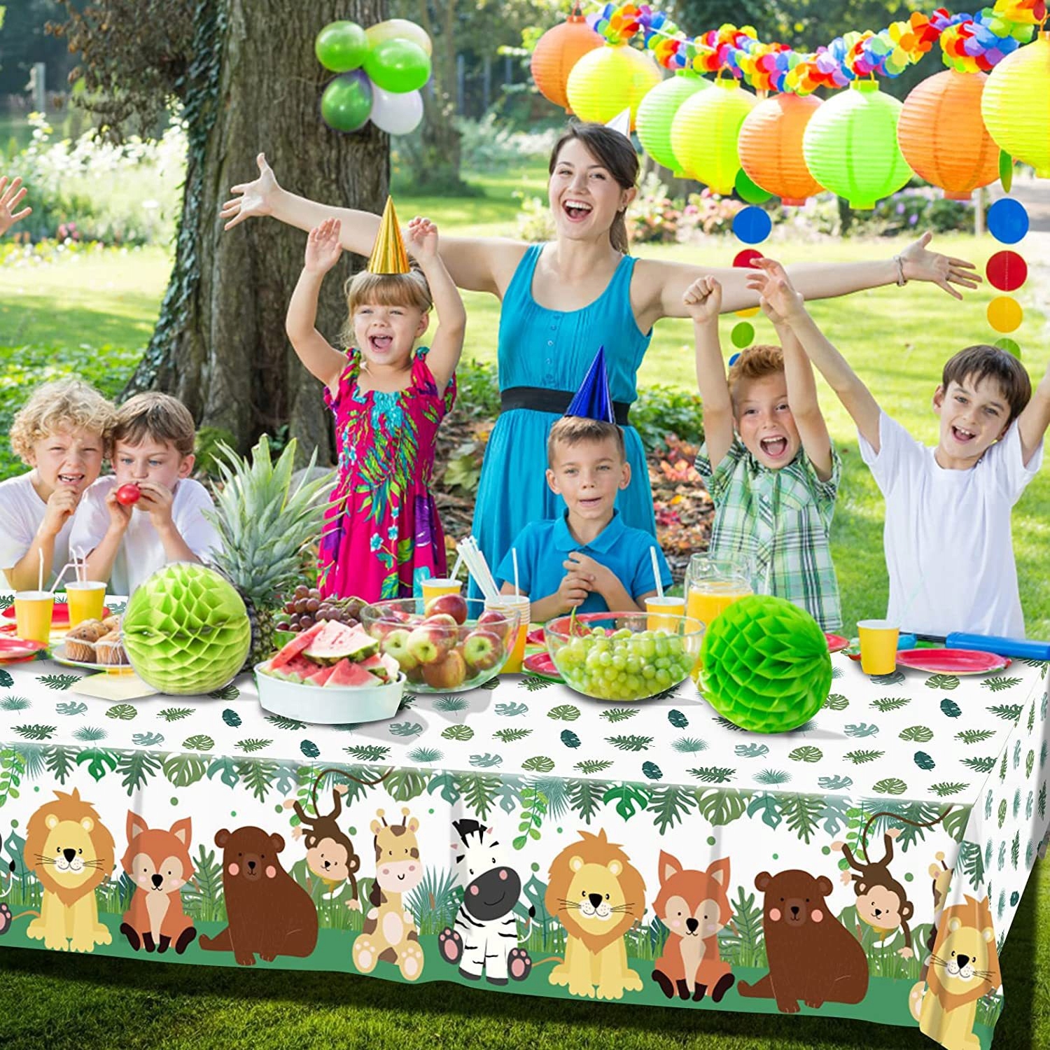 Jednorazowy obrus ze zwierzętami w dżungli Rodzaj obrus