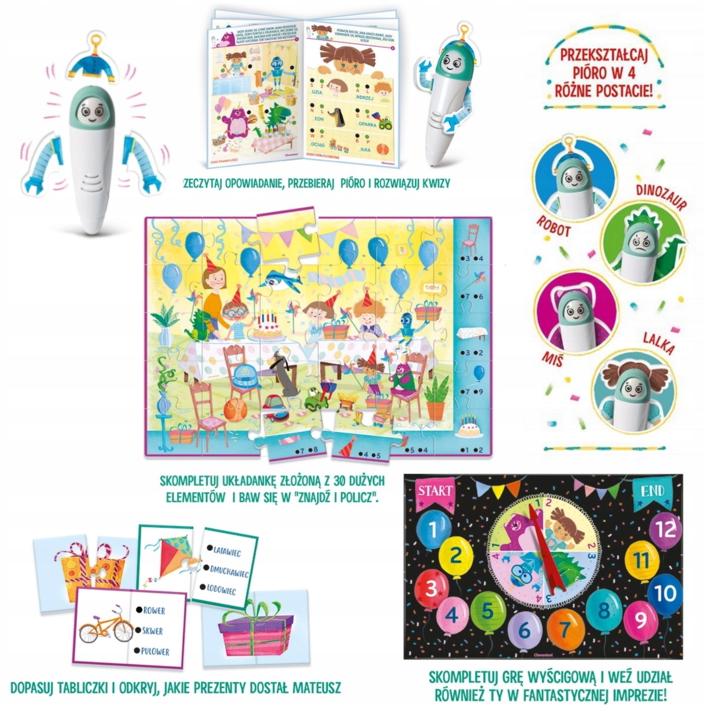 INTERAKTYWNE PIÓRO PRZYJACIELE ZABAWKI CLEMENTONI Marka Clementoni