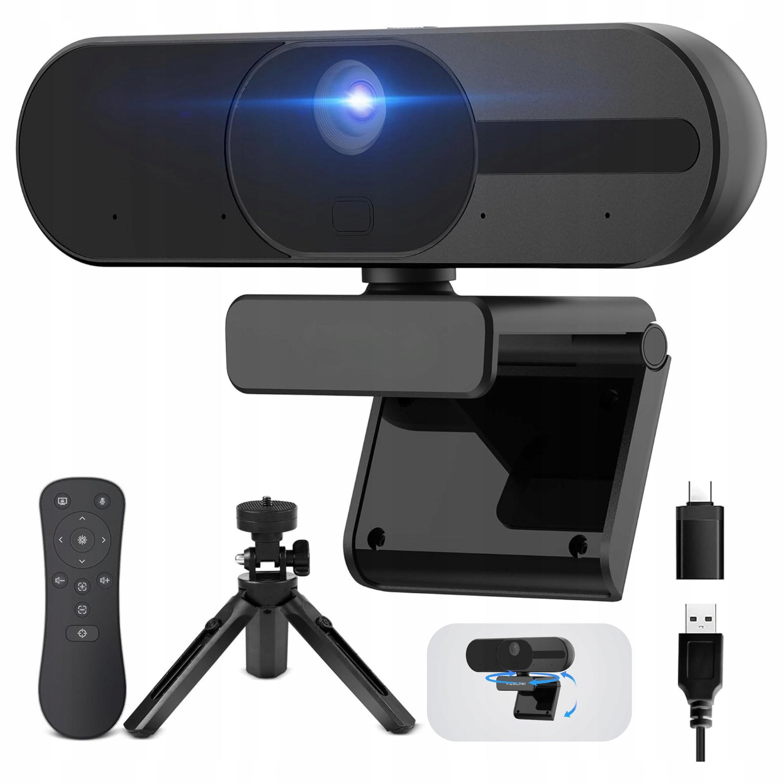 Kamera internetowa 4K Uhd 25FPS z mikrofonem i głośnikiem autofokus statyw