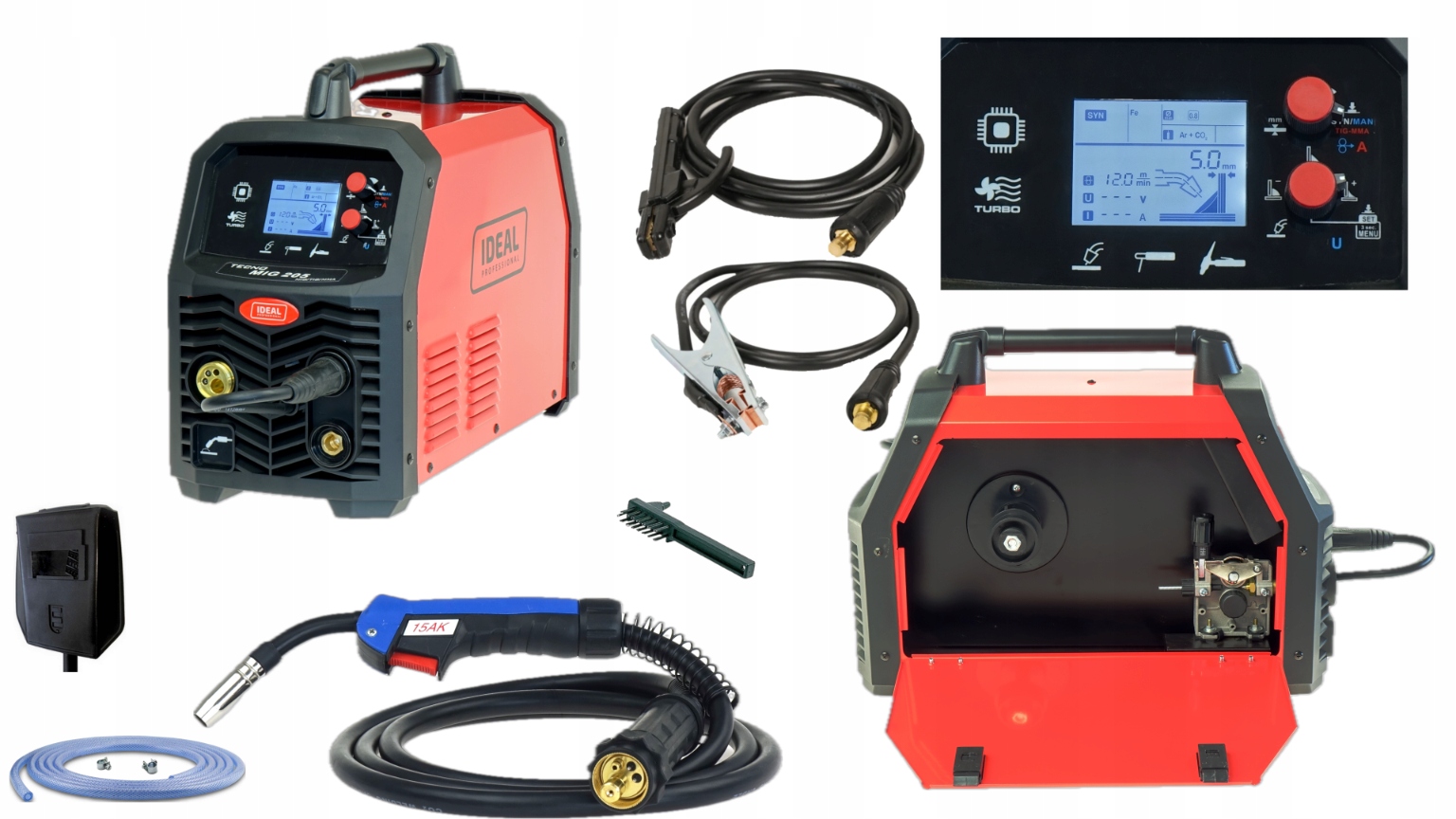 Poloautomatický svařovací stroj Migomat.IDEA Tecnomig 205 LCD Mig/tig/mma Tecno