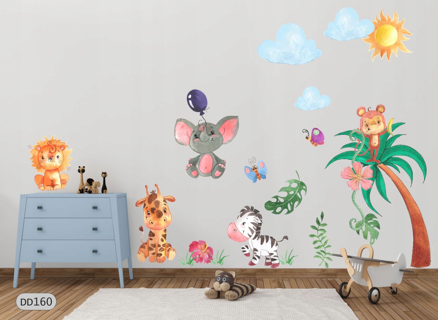 NAKLEJKI NA ŚCIANĘ SAFARI ZWIERZĄTKA 180CMX100CM Szerokość produktu 100 cm