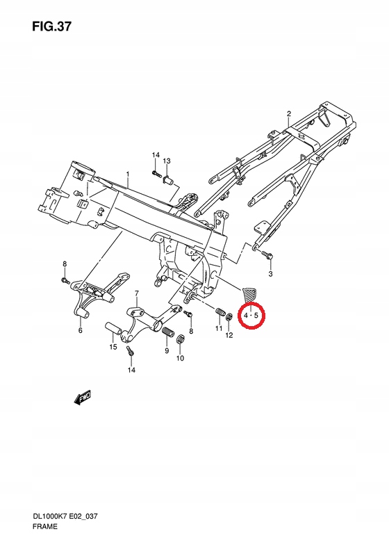 PRAWA ZAŚLEPKA RAMY WAHACZA Suzuki DL 650 1000 Producent Suzuki OE