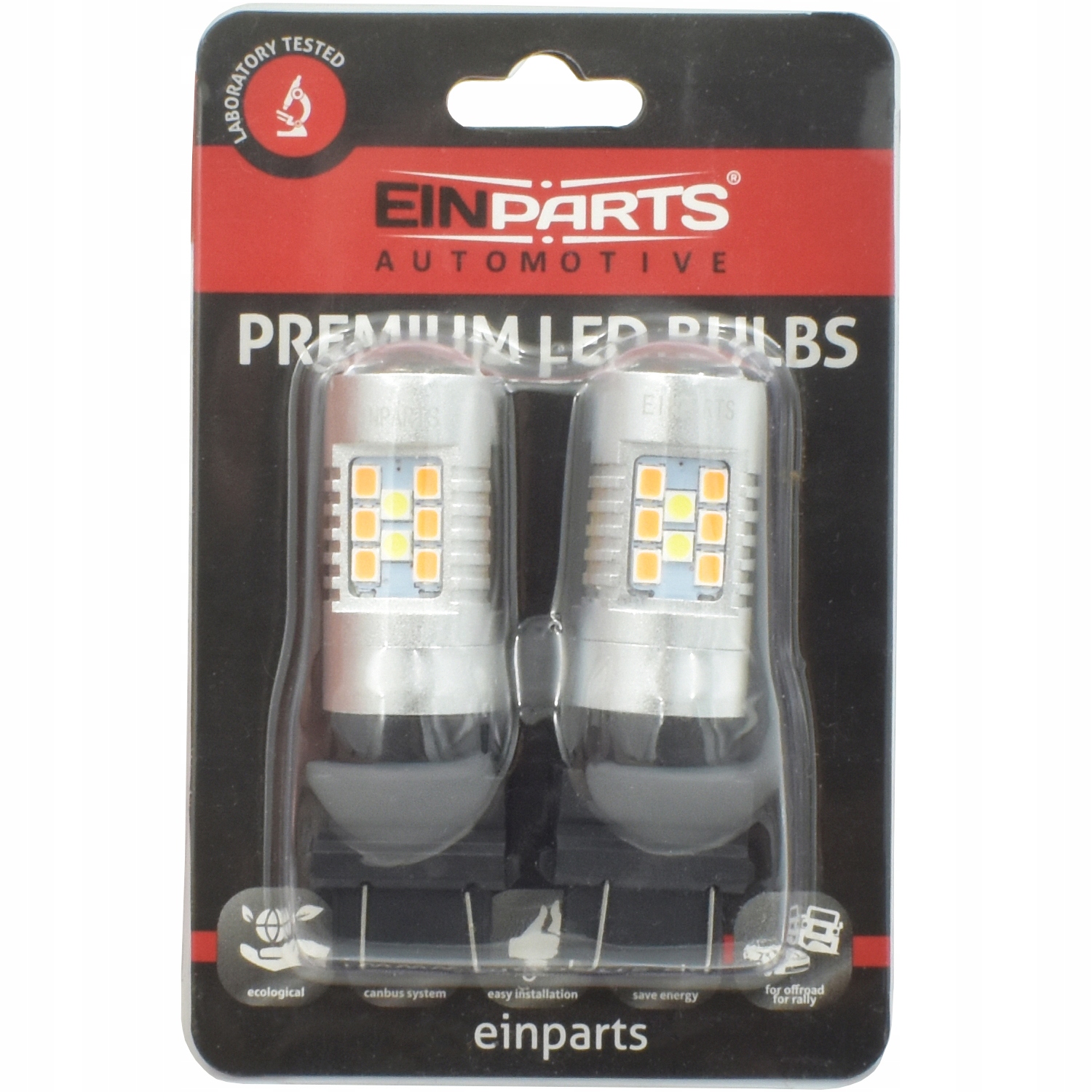 Żarówki P27/7W 3157 Led Dual Białe Pozycyjne Pomarańczowe Kierunkowskazy