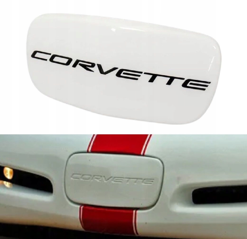 EMBLEMAT ZAŚLEPKA OSŁONA ZDERZAKA PRZÓD BIAŁY CHEVROLET CORVETTE C5 97-04