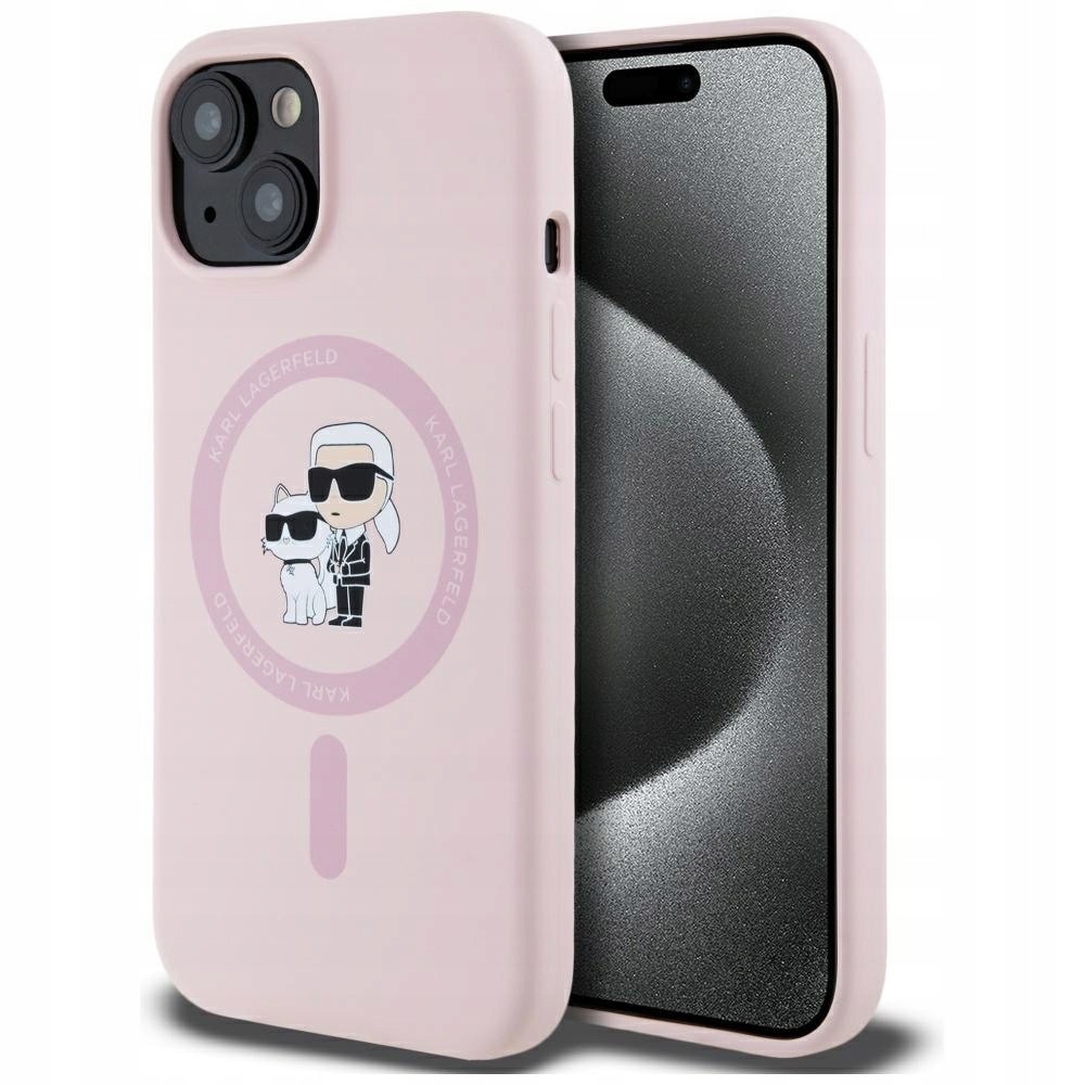 Etui Karl Lagerfeld Silicone Karl&Choupette MagSafe do iPhone 15 Plus r
