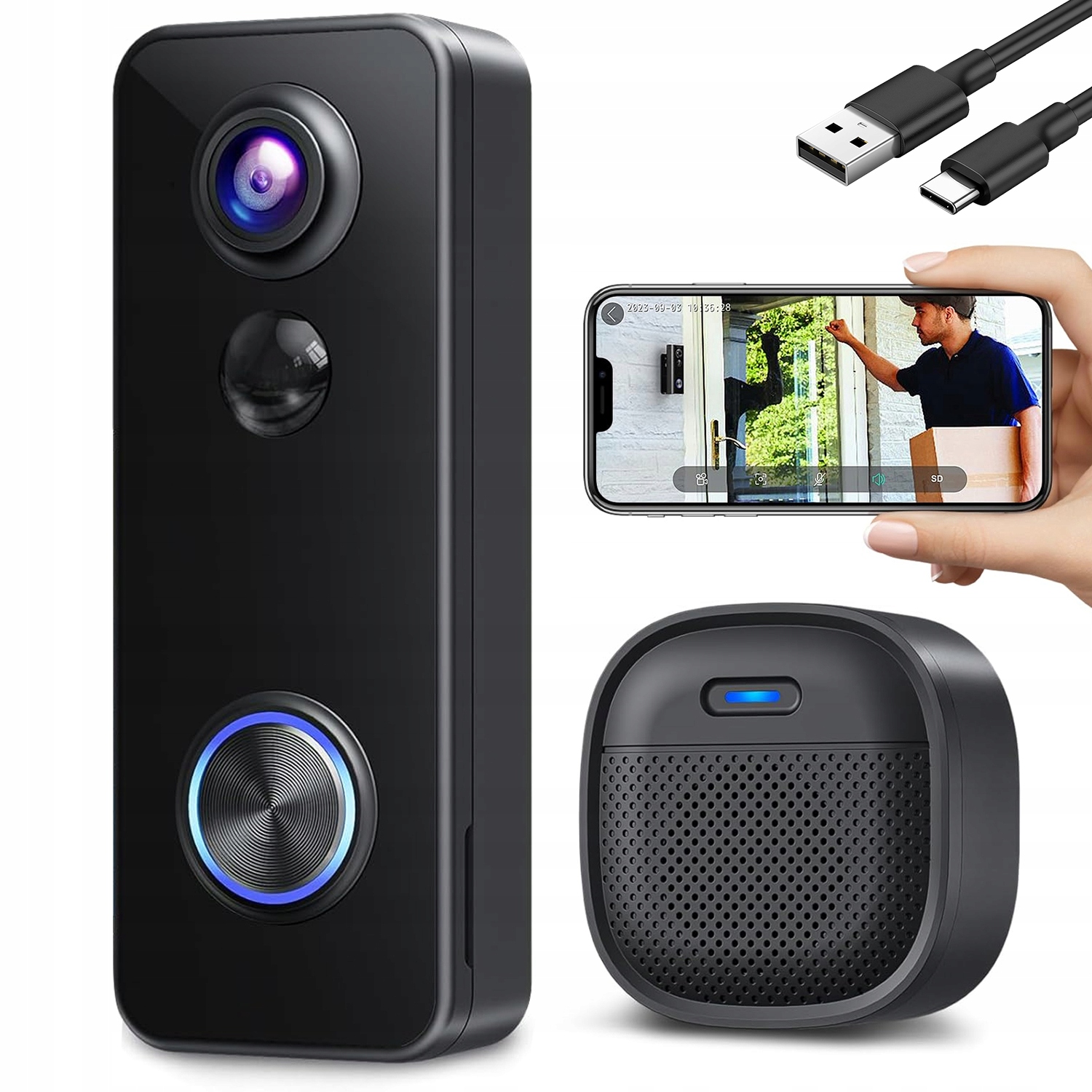 Zvonek S Kamerou Pir Senzor Ai Detekce Notifikace Do Telefonu