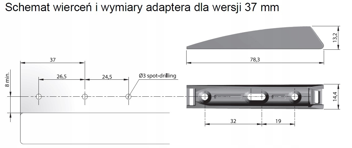 ODBOJNIK K-PUSH OPEN STRONG gumka BIAŁY+adap Marka Italiana Ferramenta