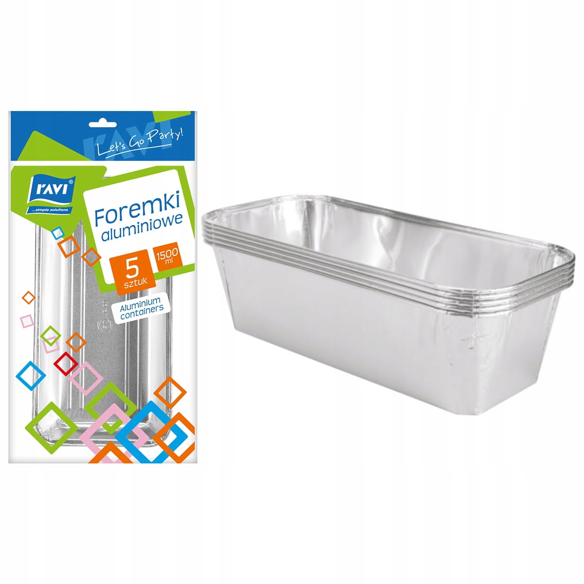 

Foremki aluminiowe do mięs pasztetów 1500 ml 5 szt