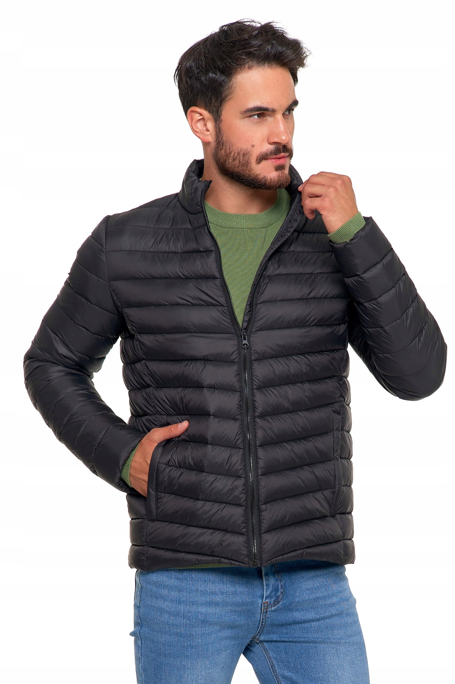 KURTKA MĘSKA PIKOWANA PUCHOWA PRZEJŚCIOWA MODNA BEZ KAPTURA WIOSNA MORAJ XL