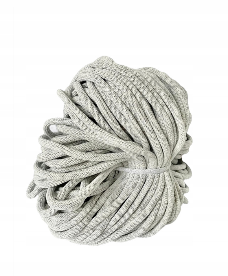 100 metrů Pletená šňůra 9 mm Velmi Světle Šedá
