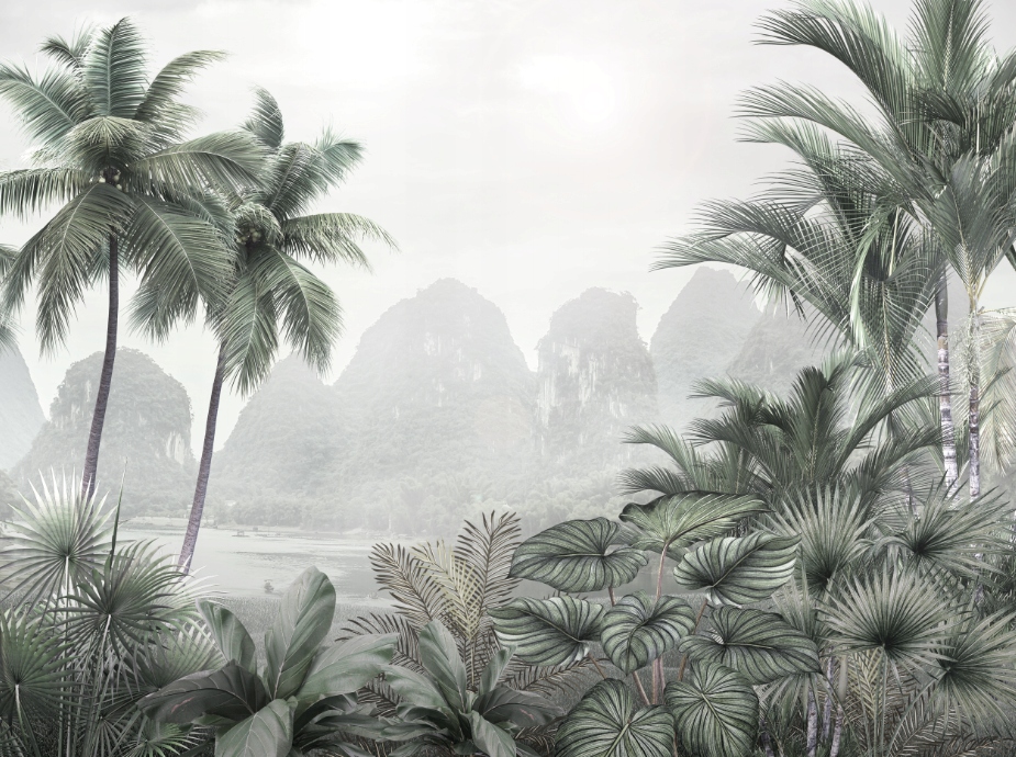 Fototapeta Tropické hory a oceán do obývačky 350x260 cm vliesová 230 g