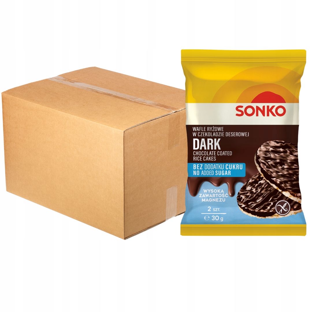 Levně Sonko Rýžové oplatky v dezertní čokoládě bez přidaného cukru 30 g x 22 ks