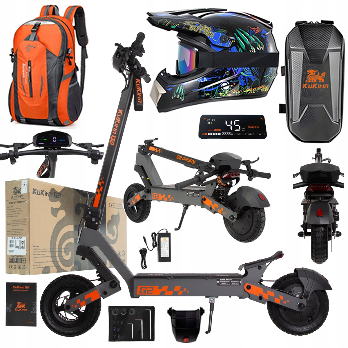 Kukirin G2 2026 Nové skládací elektrické vozidlo 1200W 45KM/H 15Ah 48V 10"