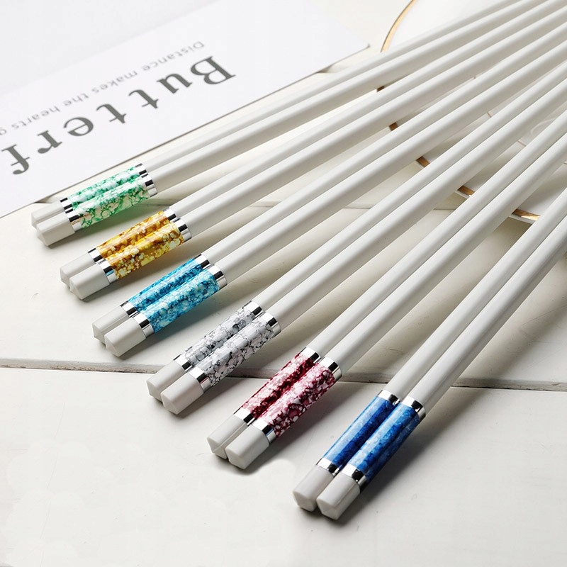 Białe pałeczki Sushi ozdobne końcówki Pudełko 6par Kod producenta #H215A