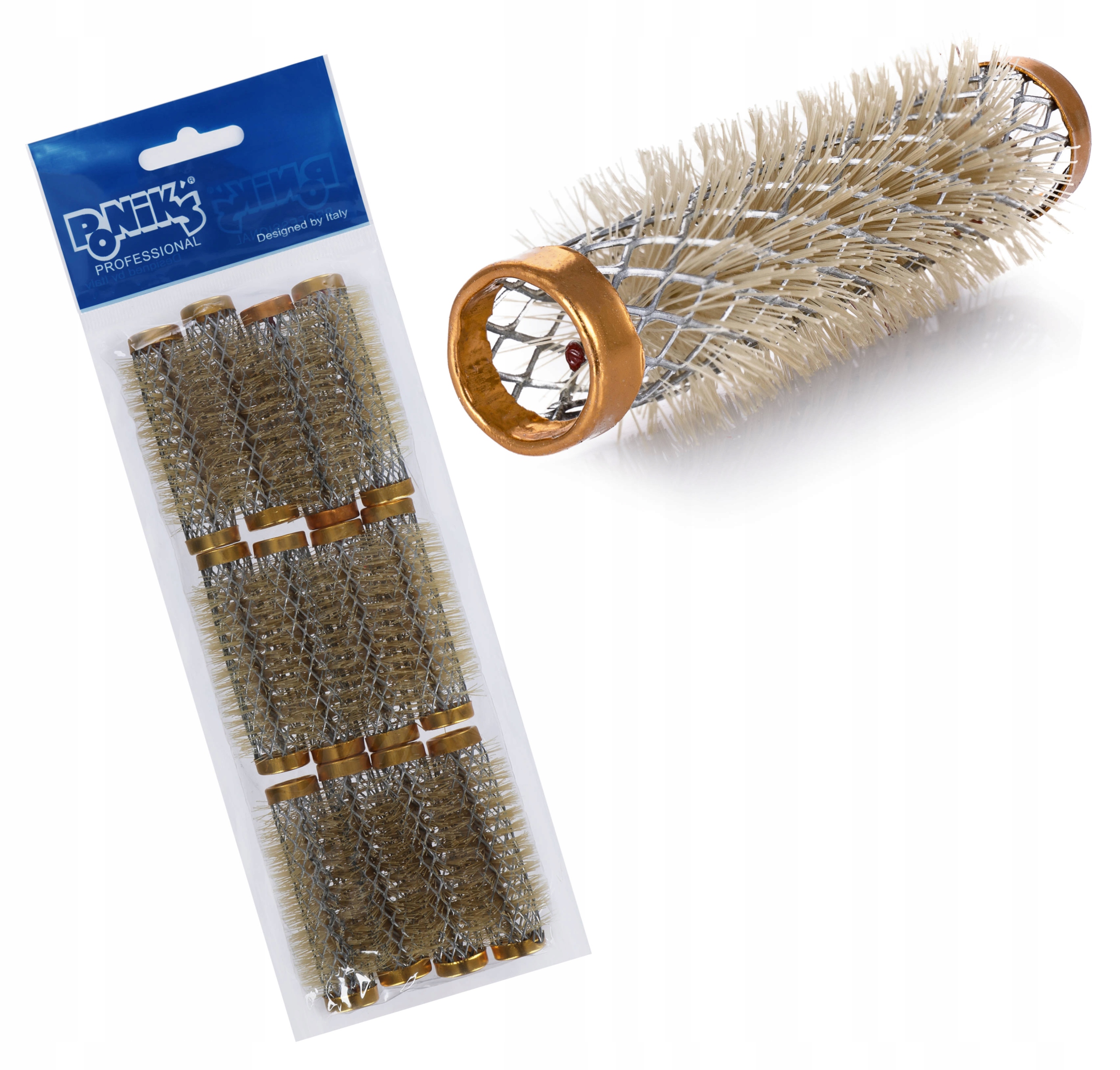 

Walki Metalowe Do Włosów Ze Szczoteczką 10mm 12szt