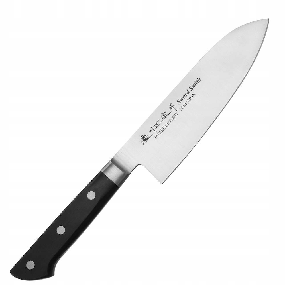 Satake Satoru Japonský ostrý kuchynský nôž Santoku na zeleninu 56-58 Hrc 17 cm