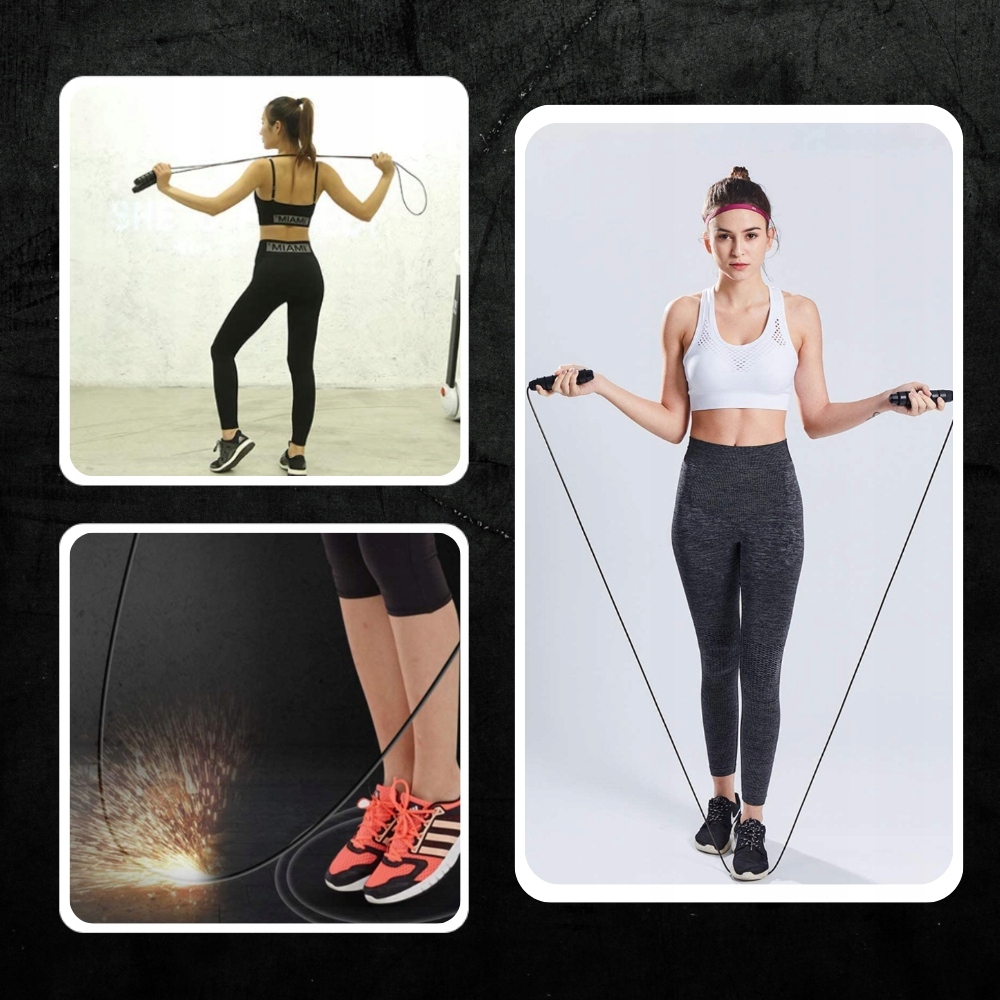 SKAKANKA Z ŁOŻYSKAMI CROSSFIT FITNESS BOKSERSKA Długość linki 280 cm