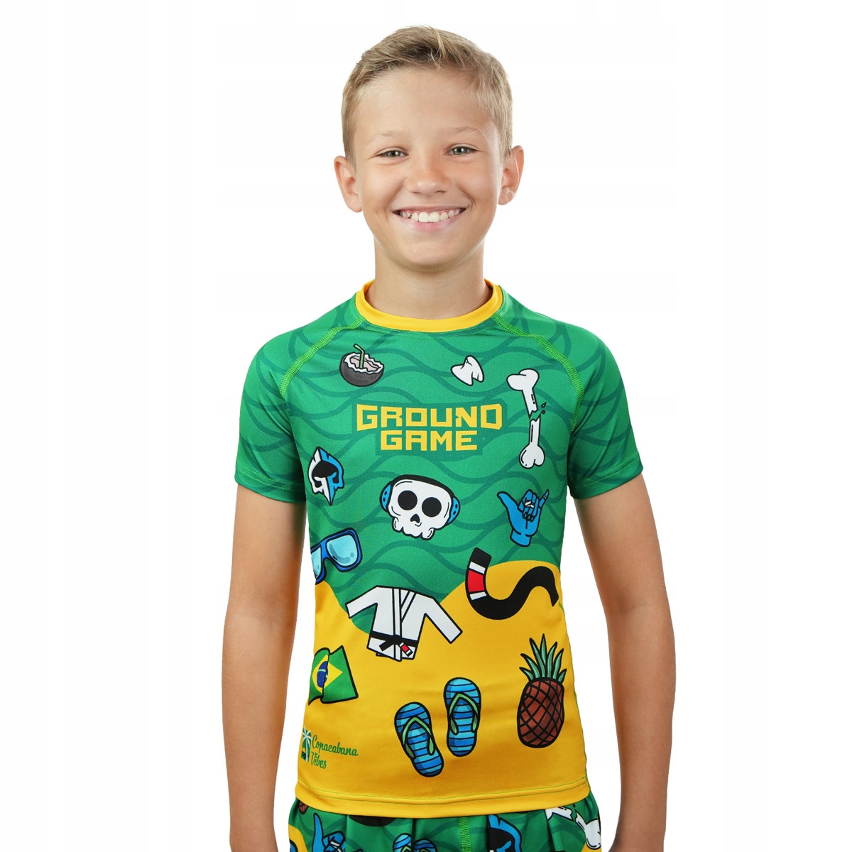Rashguard dziecięcy Copacabana krótki rękaw 146 cm Ground Game