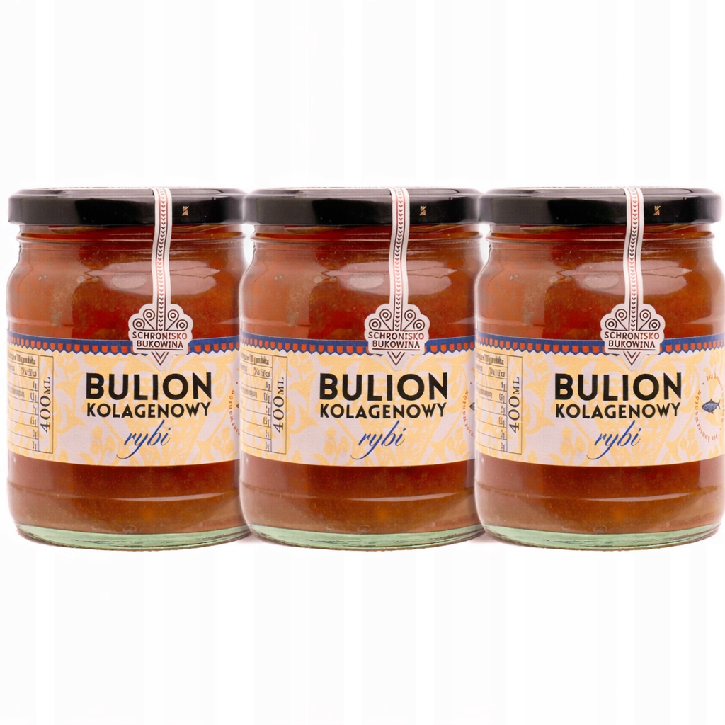 Rybí kolagenový vývar 400 ml čistá rybí polévka s houstnoucím sklo