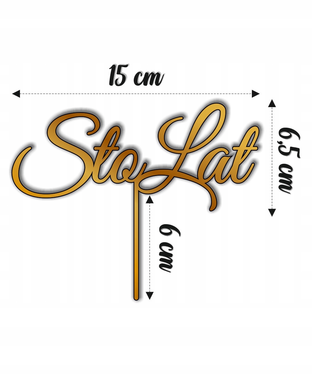 TOPPER TOPER NA TORT CIASTO URODZINY OZDOBA DEKOR STO LAT ZŁOTY LUSTRZANY Kod producenta TOP000001