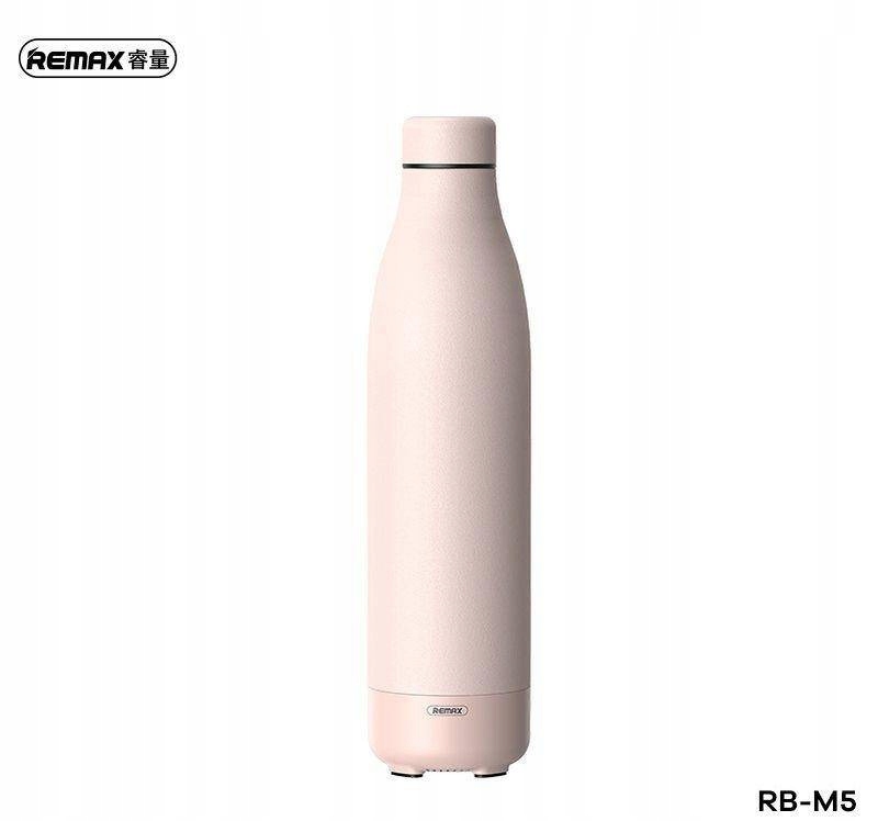 Bezdrátový bluetooth reproduktor 5.0 s termoskou 500 ml Remax růžový