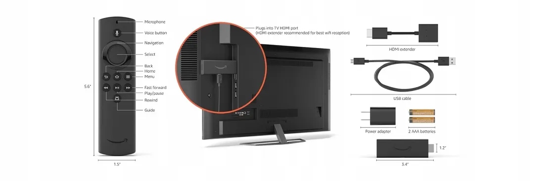 Odtwarzacz multimedialny Amazon Fire TV Stick 4K 8 GB Wi-Fi 5 B08XVYZ1Y5 Złącze HDMI tak