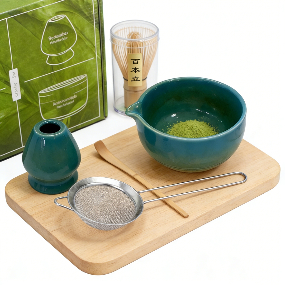 Akcesoria pro výrobu Matchy, sada pro Matcha s keramickou miskou