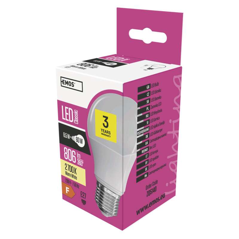 

Żarówka Led Emos Classic A60 8,5W E27 ww ZQ5140