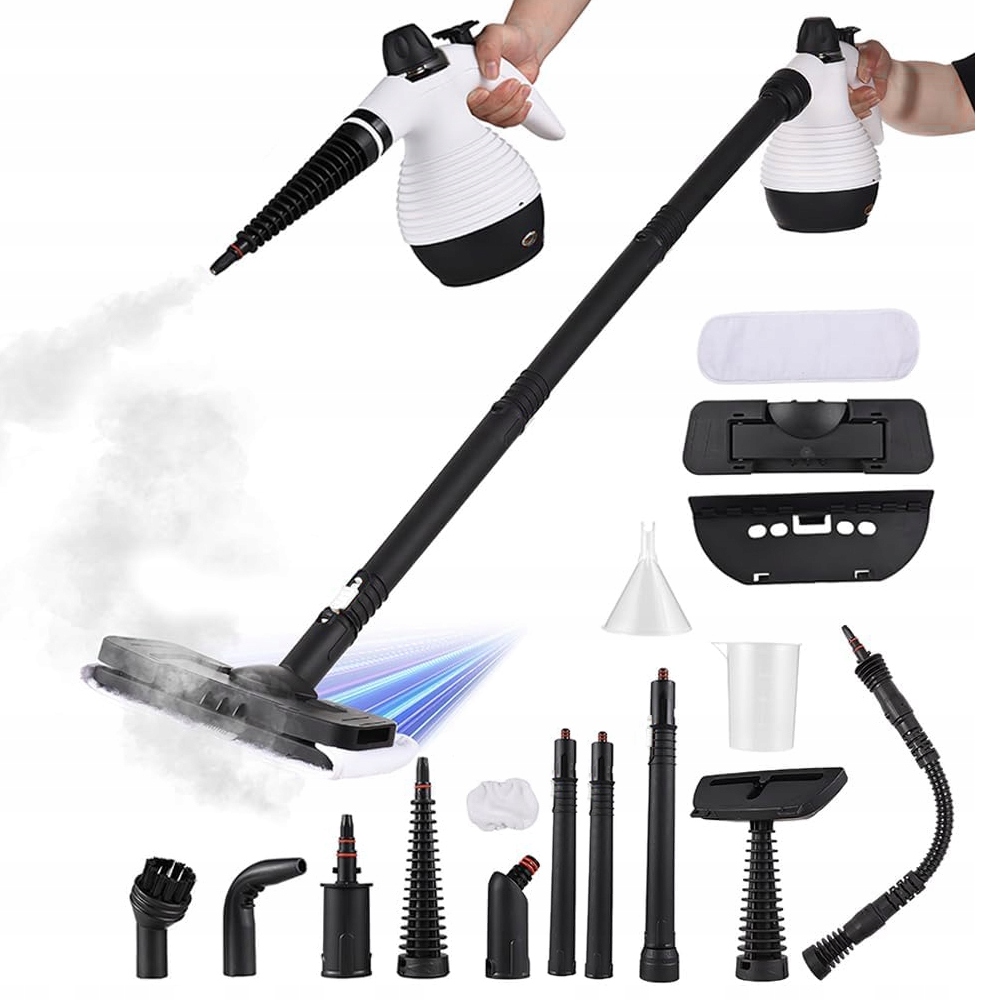 Myjka Parowa Ręczna Mop Parowy Czyścik Do Okien Fug Tapicerki Zestaw 1050W