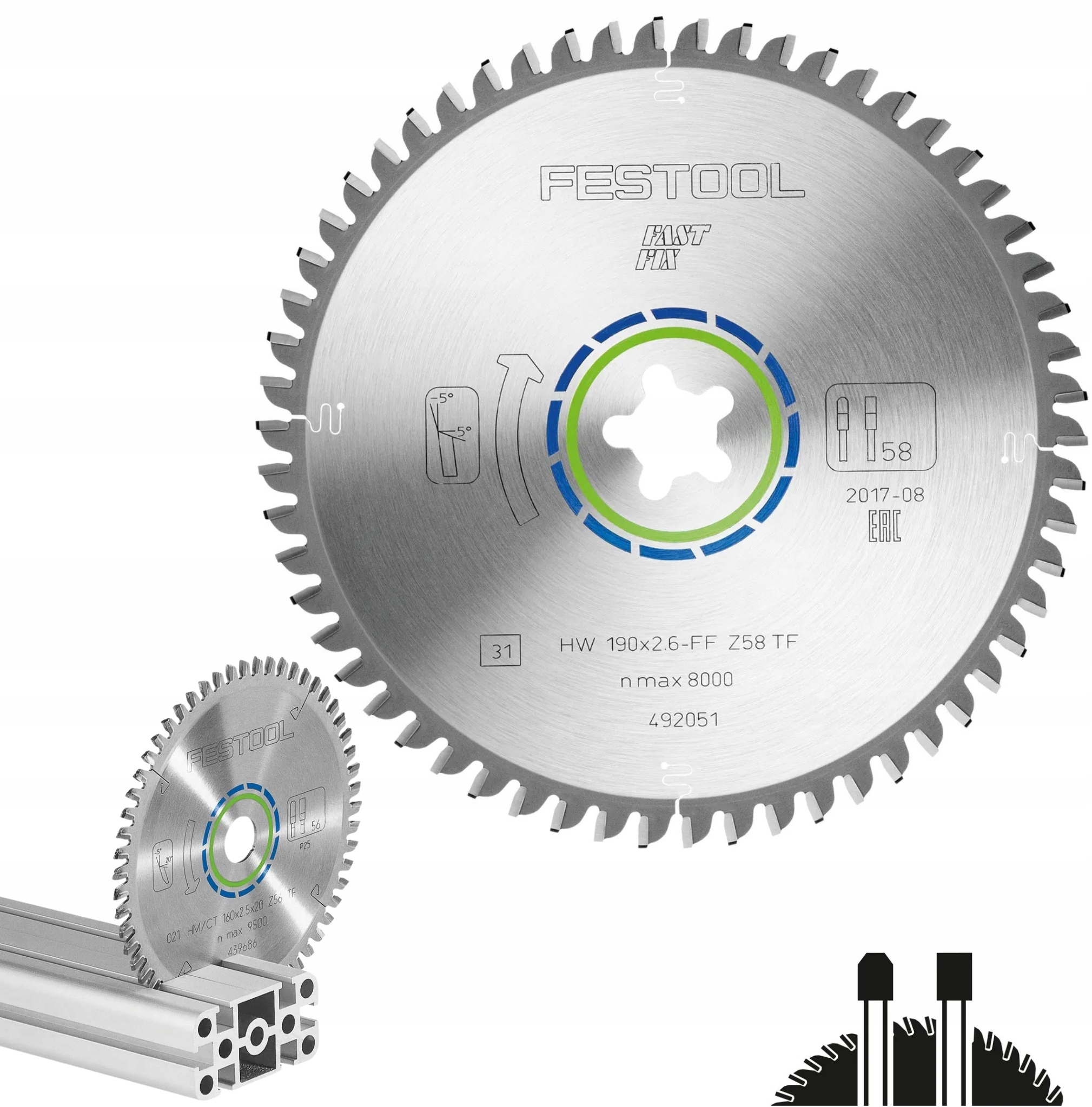 Festool Tarcza pilarska do Aluminium Plastiku 190x2,6 Ff TF58 Cs 50 492051