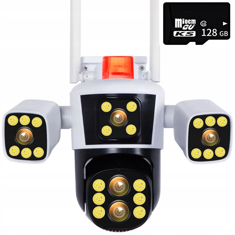 3 KAMERY PANORAMICZNA KAMERA MONITORINGU OBROTOWA 6MPX LAN WiFi Zoom x 10